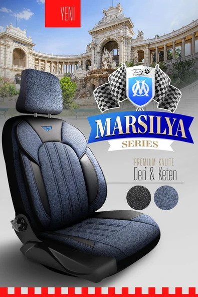 Panda Kılıf PANDA MARSİLYA SERİSİ KETEN KUMAŞ OTO KOLTUK KILIFI - TAM SET - 10