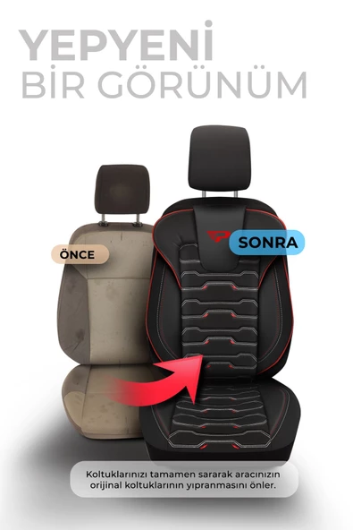 Panda Sport Serisi Jakar Kumaş Oto Koltuk Kılıfı - Tam Set - 4