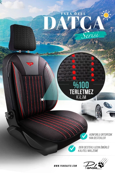 Panda Datça Serisi Kilim Kumaş Oto Koltuk Kılıfı - Tam Set - 2