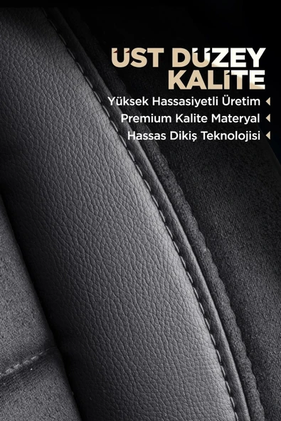 Panda Kılıf Panda Toronto Serisi Süet Kumaş Oto Koltuk Kılıfı - Tam Set - Resim 6