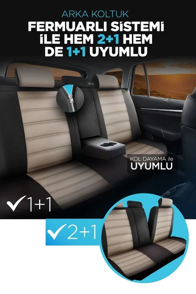 Panda Kılıf Panda Special Serisi Jakar Kumaş Oto Koltuk Kılıfı - Tam Set - 8