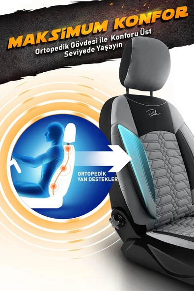 Panda Venedik Serisi Jakar Kumaş Oto Koltuk Kılıfı - Tam Set - 5