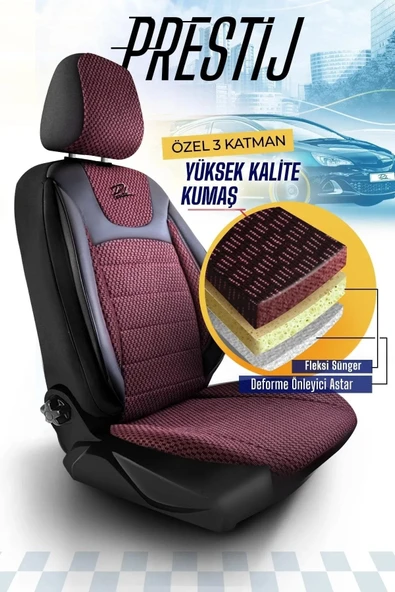 Panda Kılıf Panda Prestij Serisi Dokuma Kumaş Oto Koltuk Kılıfı - Tam Set - Resim 2