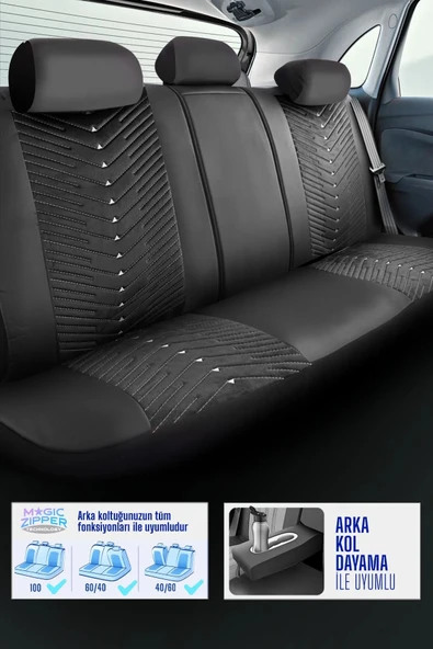 Panda Kılıf Panda Dubai Serisi Kadife Oto Koltuk Kılıfı - Tam Set - Resim 2