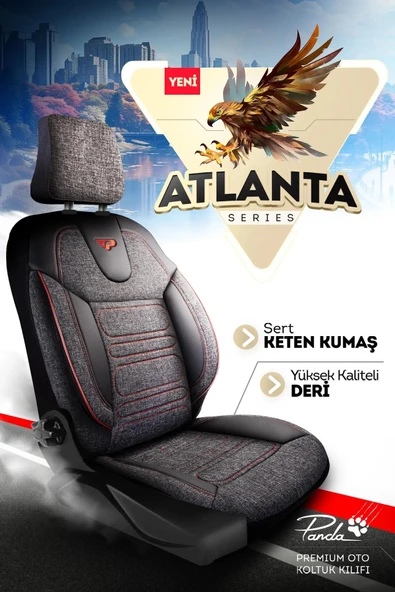 Panda Kılıf Panda Atlanta Serisi Keten Kumaş Oto Koltuk Kılıfı Tam Set - 8