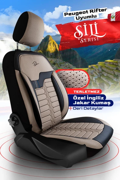 Panda Kılıf Panda Şili Serisi Ingiliz Jakar Kumaş Peugeot Rifter Uyumlu Oto Koltuk Kılıfı - Tam Set - 12