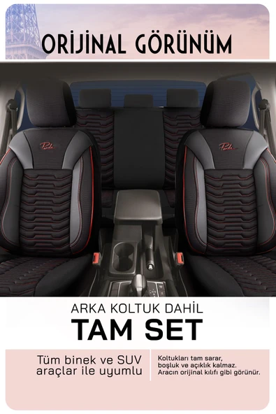 Panda Kılıf Panda Paris Serisi Pike Kumaş Oto Koltuk Kılıfı - Tam Set - 10