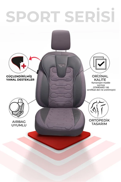 Panda Kılıf Panda Sport Serisi Jakar Kumaş Oto Koltuk Kılıfı - Tam Set - Resim 4