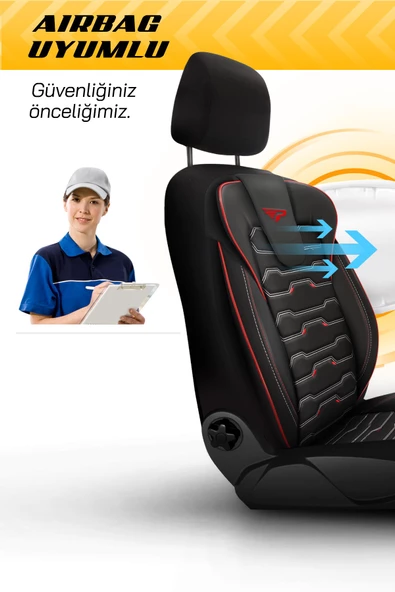 Panda Sportline Serisi Ingiliz Jakar Kumaş Ticari Oto Koltuk Kılıfı - Tam Set - 2