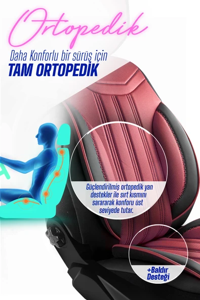 Panda Kılıf Panda Miami Serisi Deri Oto Koltuk Kılıfı - Tam Set - Resim 6