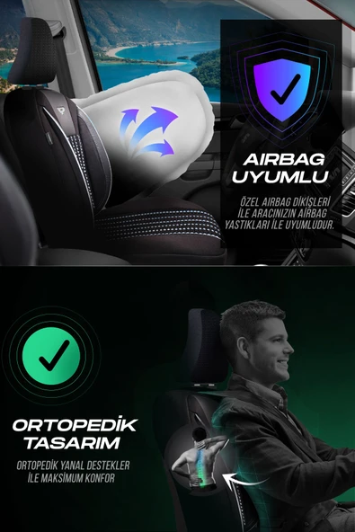 Panda Kılıf PANDA DATÇA SERİSİ KİLİM KUMAŞ OTO KOLTUK KILIFI - TAM SET - 4