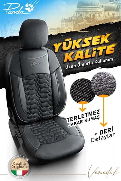 Panda Venedik Serisi Jakar Kumaş Oto Koltuk Kılıfı - Tam Set - 7