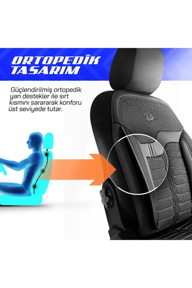 Panda Kılıf PANDA LONDRA SERİSİ İNGİLİZ JAKAR KUMAŞ TİCARİ OTO KOLTUK KILIFI - TAM SET - Resim 5