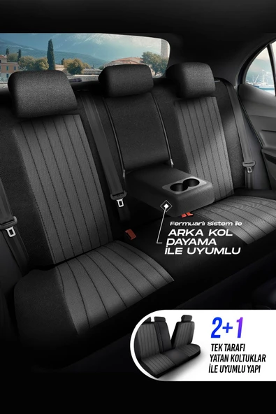 Panda Kılıf Panda Prag Serisi Pike Kumaş Oto Koltuk Kılıfı - Tam Set - 8