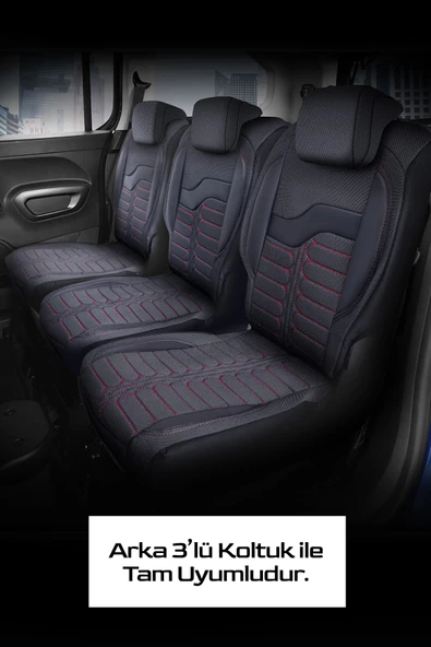 Panda Şili Serisi Ingiliz Jakar Kumaş Peugeot Rifter Uyumlu Oto Koltuk Kılıfı - Tam Set - 3