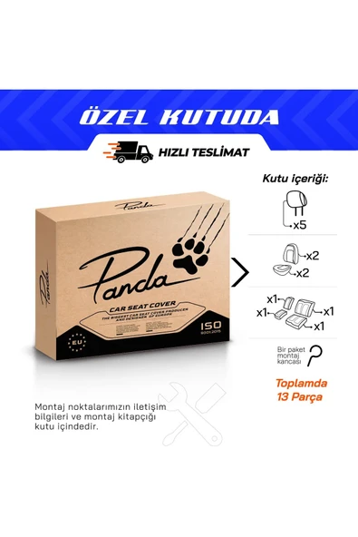 Panda Kılıf PANDA LONDRA SERİSİ İNGİLİZ JAKAR KUMAŞ TİCARİ OTO KOLTUK KILIFI - TAM SET - Resim 8