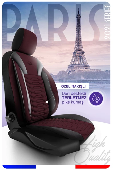 Panda Paris Serisi Pike Kumaş Oto Koltuk Kılıfı - Tam Set - 2