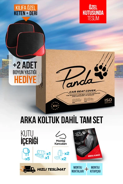 Panda Kılıf PANDA BOSTON SERİSİ VELUCANTRA KUMAŞ OTO KOLTUK KILIFI - TAM SET - Resim 8