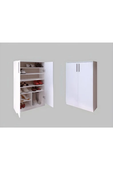 aden home senin evin senin dünyan Beyaz Ayakkabı Dolabı, Kapaklı Ayakkabılık, MDF Ayakkabı Dolabı, Çok Amaçlı Dolap, Mayk17 - 2