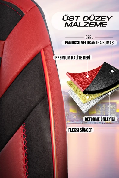 Panda Kılıf PANDA BOSTON SERİSİ VELUCANTRA KUMAŞ OTO KOLTUK KILIFI - TAM SET - Resim 7