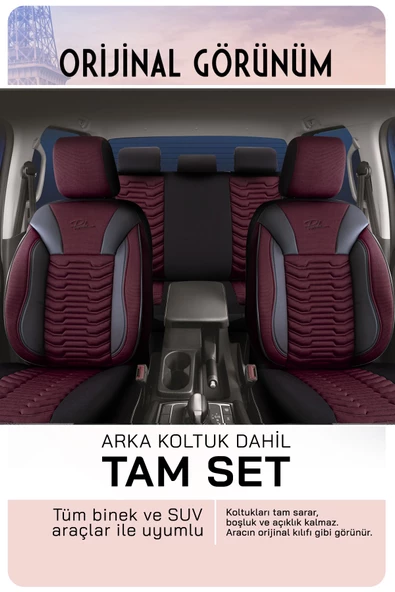 Panda Paris Serisi Pike Kumaş Oto Koltuk Kılıfı - Tam Set - 3