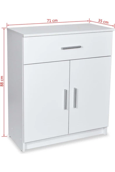 aden home senin evin senin dünyan Beyaz Dresuar, Çekmeceli Dresuar, Çekmeceli Dolap, Şifonyer, Çok Amaçlı Kapaklı Dolap, %100 MDF - 2
