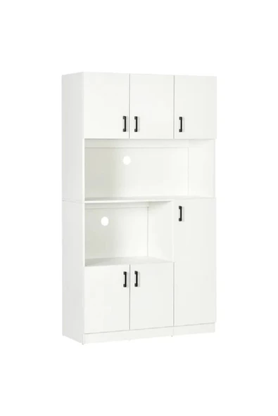 aden home senin evin senin dünyan Beyaz Mutfak Dolabı, %100 Mdf, Hazır Mutfak Dolabı, Çok Amaçlı Dolap, Erzak Kiler Dolabı - 2