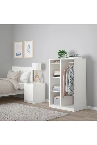 aden home senin evin senin dünyan Açık Gardırop, %100 MDF Beyaz Gardırop, Elbise Dolabı, MDF Beyaz Gardırop