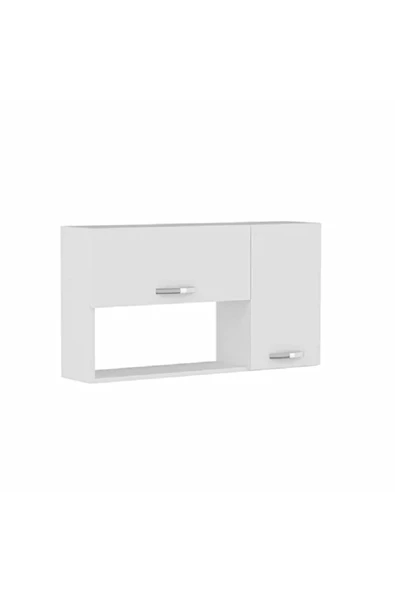 aden home senin evin senin dünyan 2 Kapaklı Beyaz Mutfak Rafı, Mutfak Dolabı, Duvar Rafı, Çok Amaçlı Raf, %100 Beyaz Mdf Mmrf01 - 3