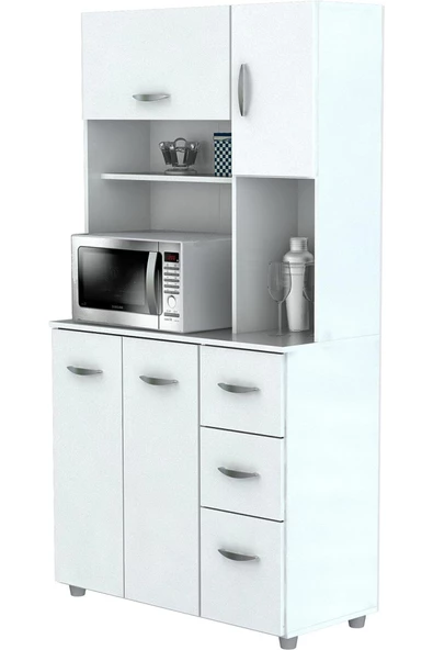 aden home senin evin senin dünyan Hazır Mutfak Dolabı, Çok Amaçlı Mutfak Dolabı, Erzak Kiler Dolabı, Beyaz MDF, 180x100cm, MDLP30 - 7