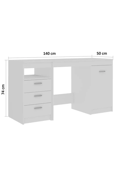 aden home senin evin senin dünyan %100 MDF Çalışma Masası, Bilgisayar Masası, Kitaplıklı Çalışma Masası, Beyaz Ders Çalışma Masası - 6
