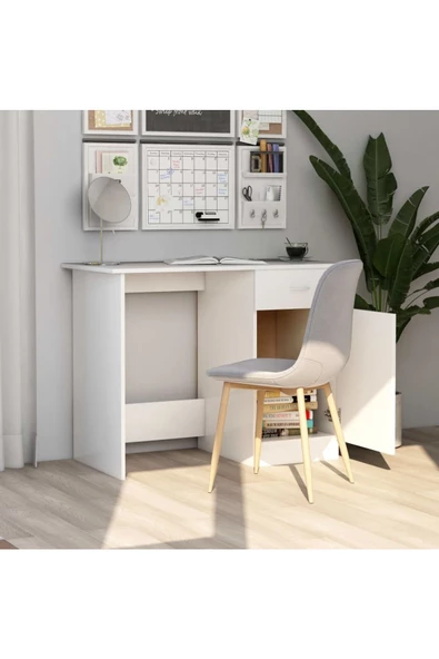 aden home senin evin senin dünyan %100 MDF Çalışma Masası, Bilgisayar Masası, Kitaplıklı Çalışma Masası, Beyaz Ders Çalışma Masası - 8