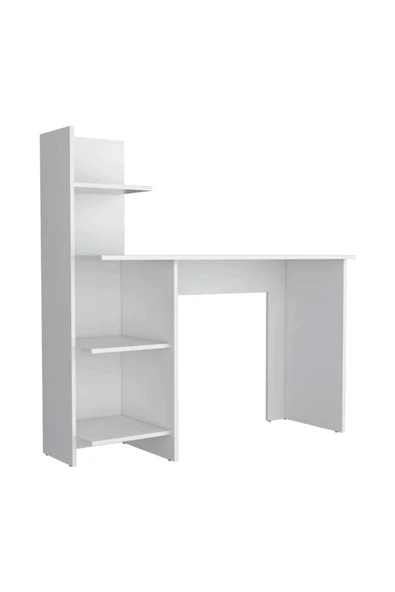 aden home senin evin senin dünyan %100 MDF Çalışma Masası, Bilgisayar Masası, Kitaplıklı Çalışma Masası, Beyaz Ders Çalışma Masası - 4