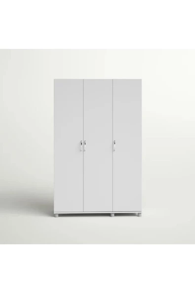 aden home senin evin senin dünyan 3 Kapaklı Çekmeceli Gardırop, %100 Mdf Gardırop, Elbise Dolabı, 190x120 Cm - 6
