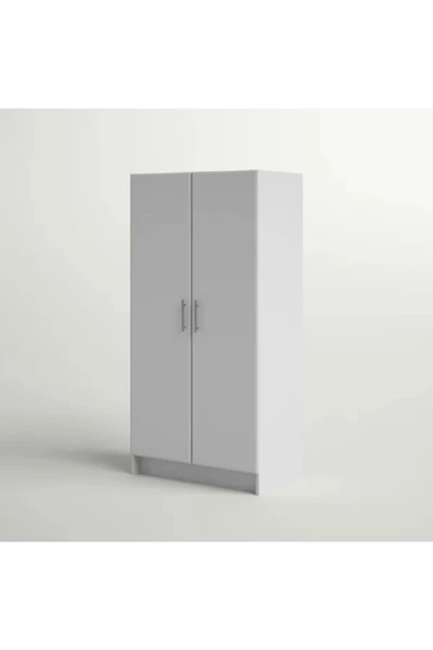 aden home senin evin senin dünyan 2 Kapaklı Beyaz Gardırop, %100 Mdf Gardırop, Elbise Dolabı, Çok Amaçlı Dolap - 8