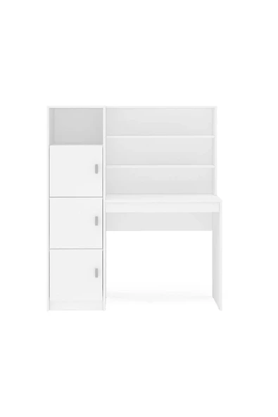 aden home senin evin senin dünyan %100 MDF Çalışma Masası, Bilgisayar Masası, Kitaplıklı Çalışma Masası, Beyaz Ders Çalışma Masası - 4