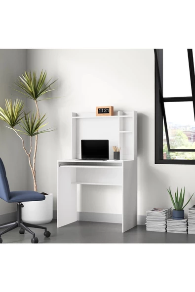 aden home senin evin senin dünyan %100 MDF Çalışma Masası, Bilgisayar Masası, Kitaplıklı Çalışma Masası, Beyaz Ders Çalışma Masası - 6