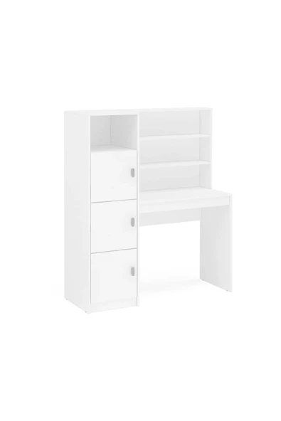 aden home senin evin senin dünyan %100 MDF Çalışma Masası, Bilgisayar Masası, Kitaplıklı Çalışma Masası, Beyaz Ders Çalışma Masası - 3