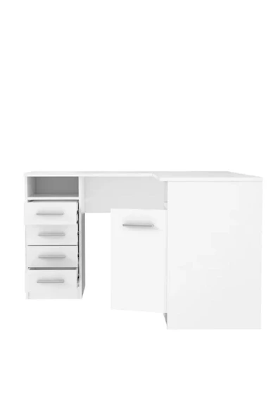 aden home senin evin senin dünyan Kitaplıklı Çalışma Masası, %100 MDF Beyaz Çalışma Masası, Ofis Çalışma Masası, L Masa, CM91 - 3
