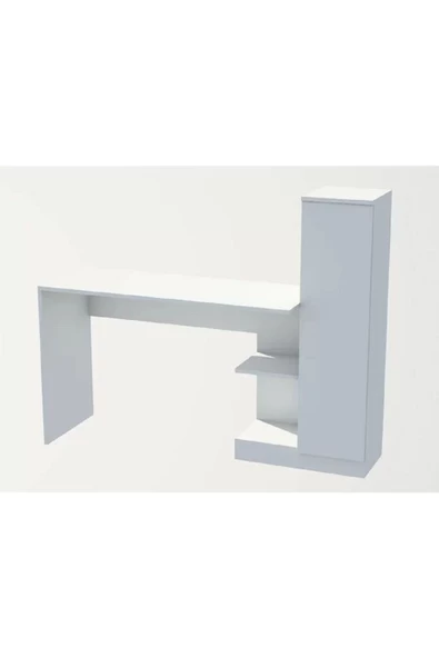 aden home senin evin senin dünyan Beyaz Kitaplıklı Çalışma Masası, Mdf Çalışma Masası, Bilgisayar Masası, Ofis Çalışma Masası - 4
