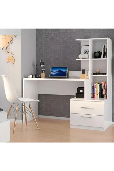 aden home senin evin senin dünyan %100 MDF Çalışma Masası, Bilgisayar Masası, Kitaplıklı Çalışma Masası, Ofis Masası Çocuk Genç Odası