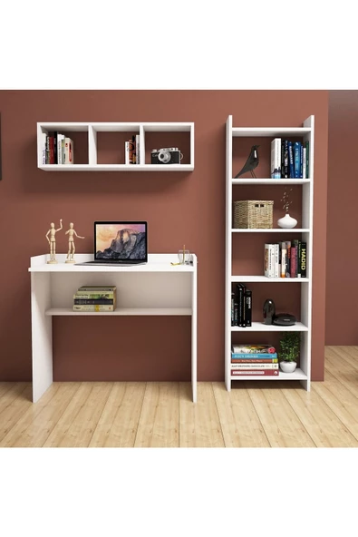 aden home senin evin senin dünyan %100 MDF Çalışma Masası, Bilgisayar Masası, Kitaplıklı Çalışma Masası, Ofis Masası Çocuk Genç Odası