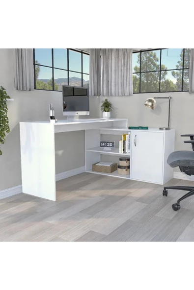 aden home senin evin senin dünyan %100 MDF Çalışma Masası, Bilgisayar Masası, Kitaplıklı Çalışma Masası, Ofis Masası Çocuk Genç Odası - 2