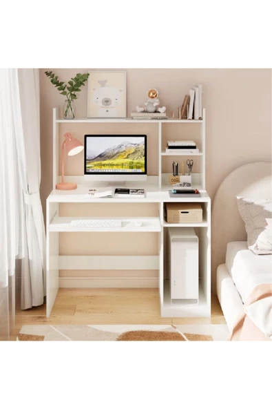 aden home senin evin senin dünyan %100 MDF Çalışma Masası, Bilgisayar Masası, Kitaplıklı Çalışma Masası, Ofis Masası Çocuk Genç Odası