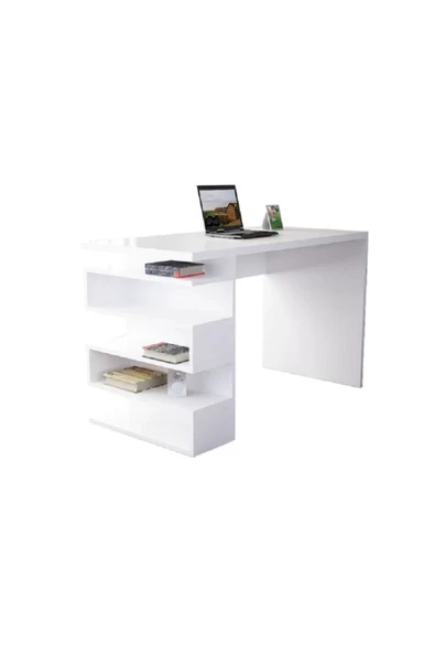 aden home senin evin senin dünyan Beyaz Çalışma Masası, Kitaplıklı Çalışma Masası, Ofis Çalışma Masası, Ders Çalışma Masası- CM75 - 2