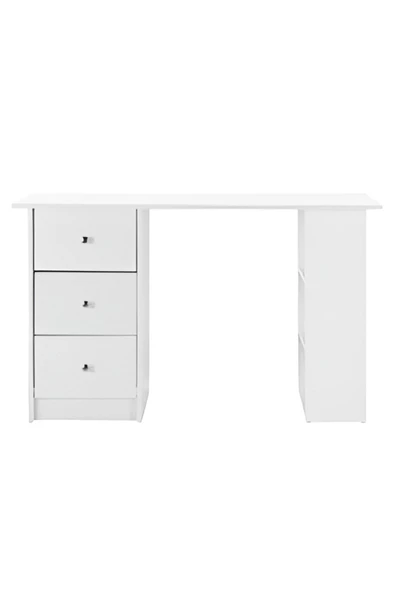 aden home senin evin senin dünyan Kitaplıklı Beyaz Çalışma Masası, %100 Mdf Çalışma Masası, Çekmeceli Masa, Genç Odası - 6