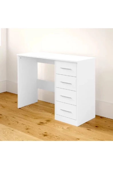 aden home senin evin senin dünyan Kitaplıklı Çalışma Masası, %100 Mdf Beyaz Çalışma Masası, Ofis Çalışma Masası, Genç Odası - 5