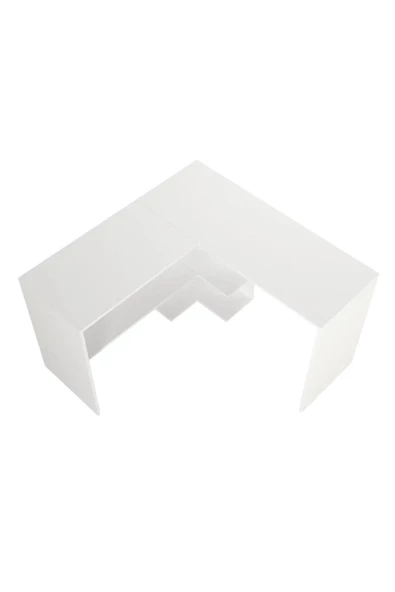 aden home senin evin senin dünyan Kitaplıklı Çalışma Masası, Beyaz Çalışma Masası, Ders Çalışma Masası, L Ofis Masası, 120x120 - CM63 - 6
