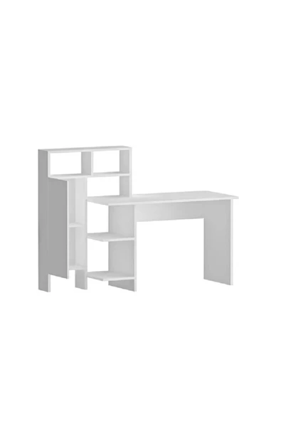 aden home senin evin senin dünyan Beyaz Çalışma Masası, Kitaplıklı Çalışma Masası, Ofis Çalışma Masası, Ders Çalışma Masası - 2
