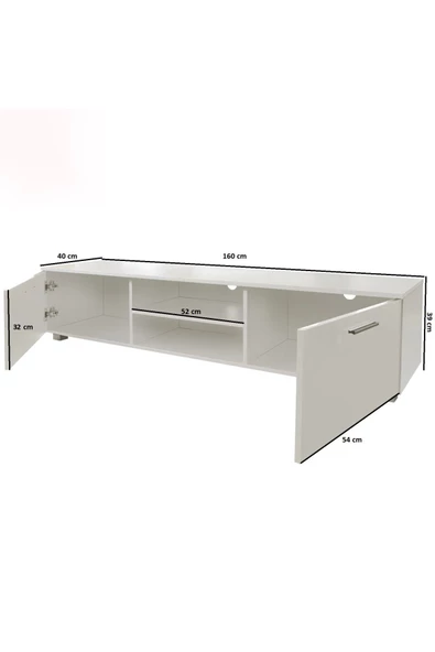 aden home senin evin senin dünyan Beyaz TV Ünitesi, MDF TV Ünitesi, Kapaklı TV Sehpa Ünitesi, Beyaz MDF TV Ünitesi Konsol, TVU94 - 8